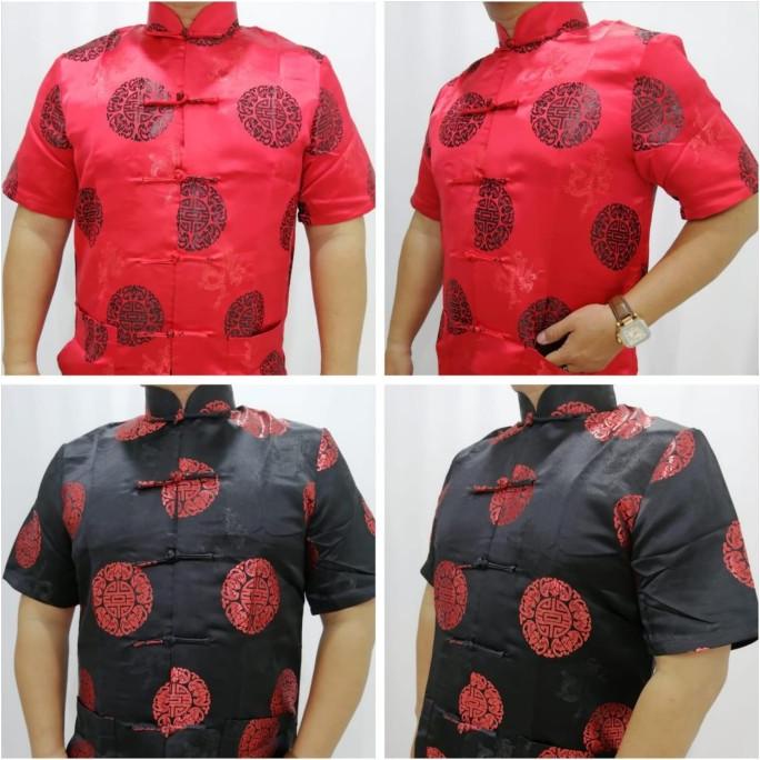 Cheongsam Atasan Pria Lengan Pendek