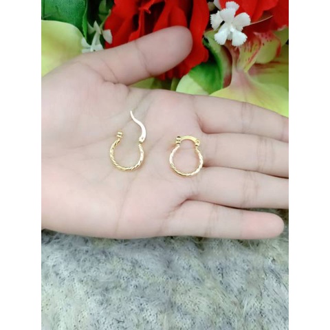 Anting xuping bulat kecil lapis emas 24k (A-B)