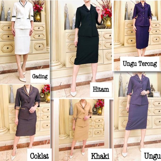 setelan blazer kerja. Seragam kantor wanita