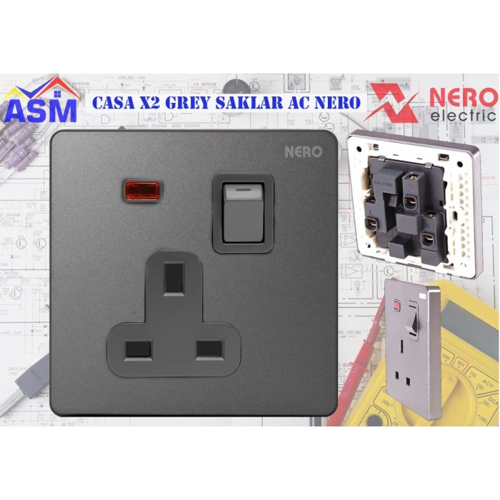 Sale!! CASA X21311VD-Grey Stop Kontak AC NERO