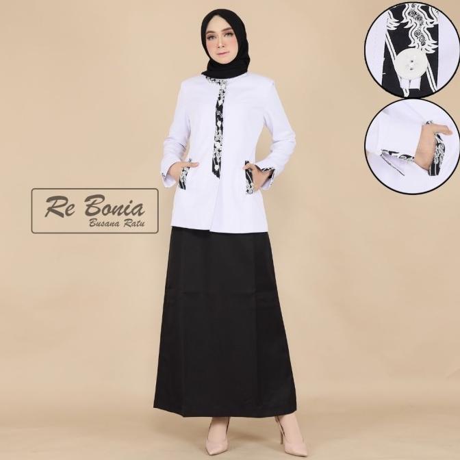 blazer baju kerja kantor seragam dinas hitam putih baju PNS