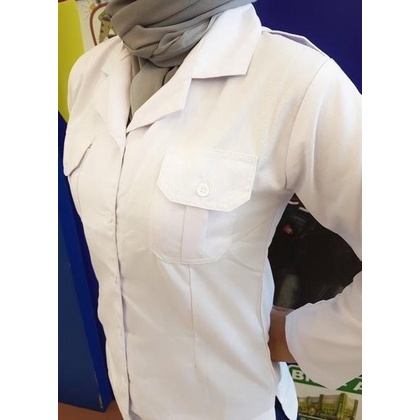 [ SALE ] BAJU DINAS PUTIH WANITA PDH PUTIH PNS CEWEK KEMEJA KEMEJA