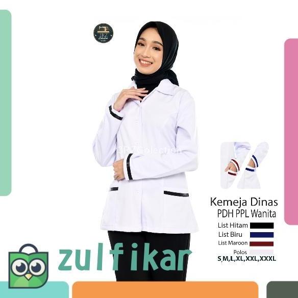 Baju Dinas Putih Wanita PDH PNS Cewek Kemeja Seragam Perawat Bidan Dok