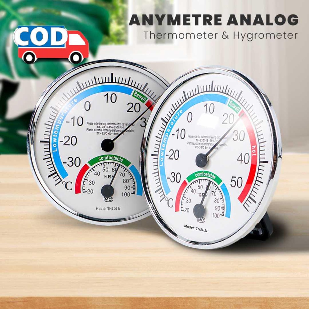 Termometer Ruangan Hygrometer Anymeter Analog Akurat Pengukur Suhu Kelembapan