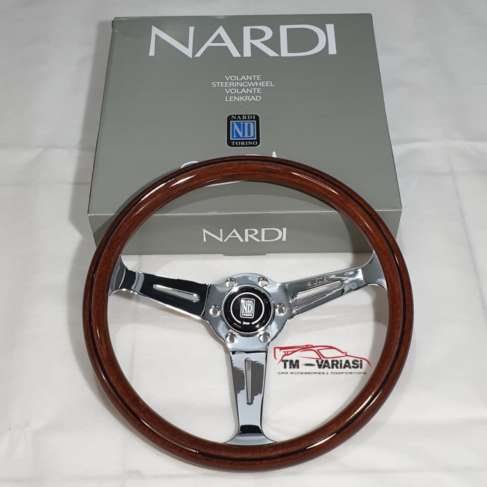 Ready Stir Racing Nardi Nd Kayu Wood Glossy Import 14 Inchi Chrome Replika Original