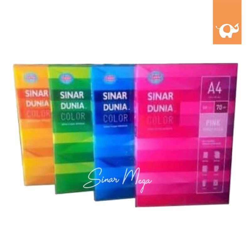 

Sidu Sinar Dunia Kertas Hvs A4 70 Gram Warna (Rim)