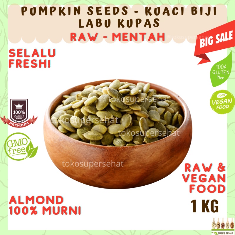 

Pumpkin Seed Organic 1Kg Kuaci Biji Labu - Biji Labu Kupas Pumpkin Seeds