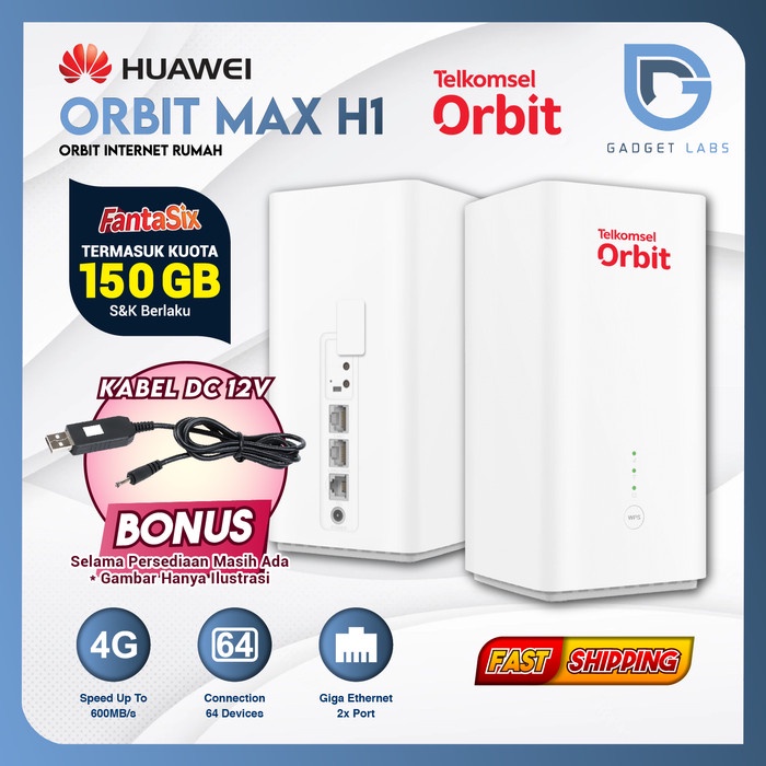 Telkomsel Orbit Max H1 Router Wifi Huawei B628 Garansi Resmi