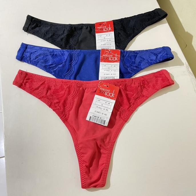 Wacoal Sexy Look G String Polos aksen Lace IP 5401 / Celana Dalam