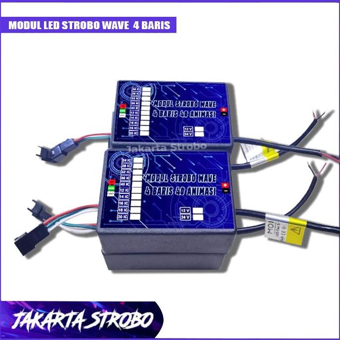 Modul Strobo Wave 4 Baris Zigzag 12v Bendera Negara
