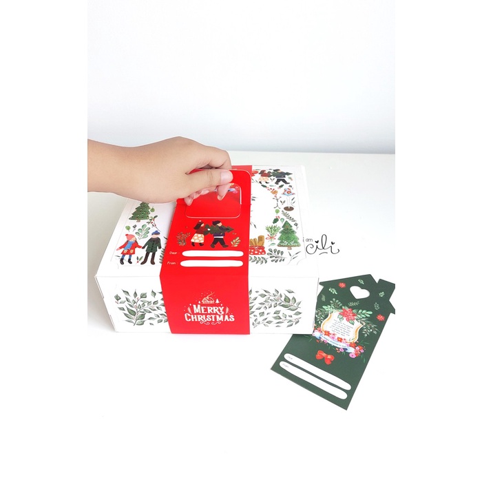 Hariya (Box Ivy20 ) Box Kotak Kue Natal Christmas 20 X 20 X 8 (Isi 10 Set)