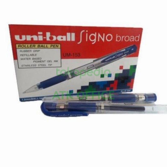 

Pulpen Ball Pen Uniball Signo Broad Gel Um-153 Sepak (12 Pcs)