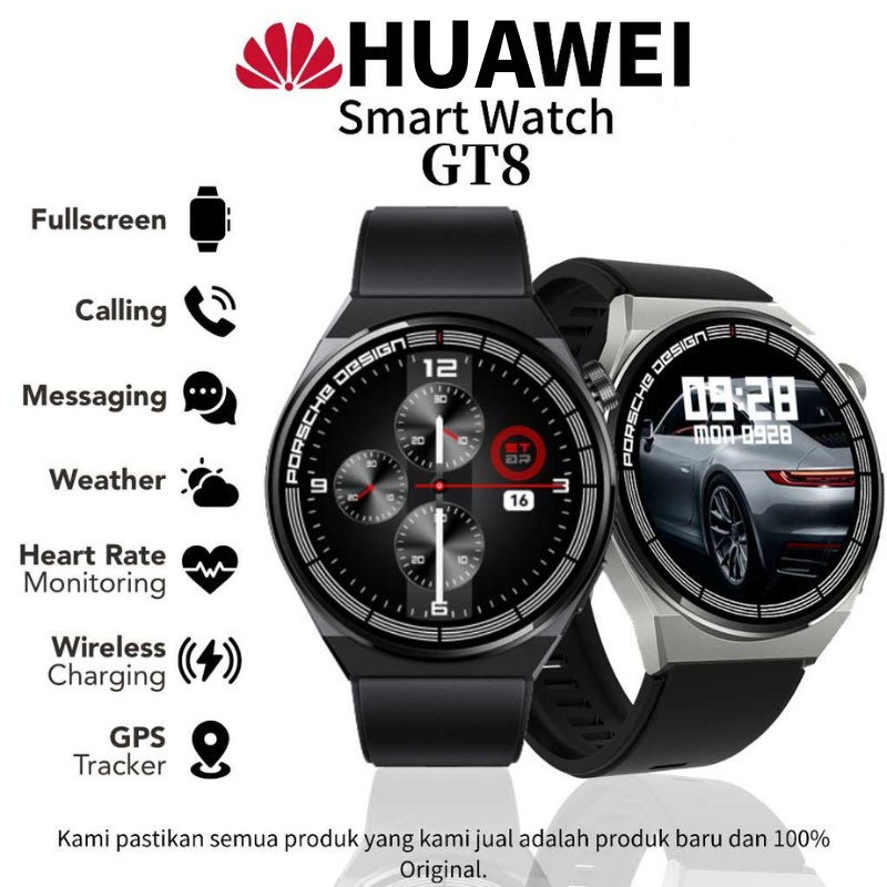 Smart Watch Gt8 2023 Newest Smartwatch Pria Porsche Design Waterproof Luxury And Noble Nfc Sports