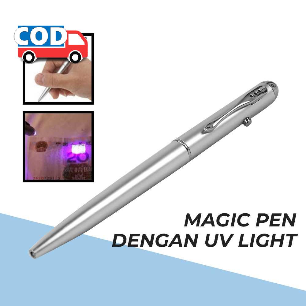 

Pulpen Tinta Tidak Terlihat Bolpoin UV Light Detektor Uang Palsu Tulisan Rahasia Pena Unik Invisible Ultraviolet Magic Pen