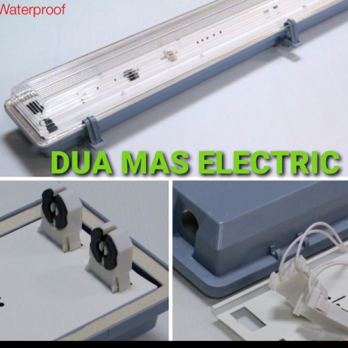 Promo Kap Lampu Tl Waterproof 2X36 / Kap Neon Tl Outdoor 2X36 2 X 36 120Cm