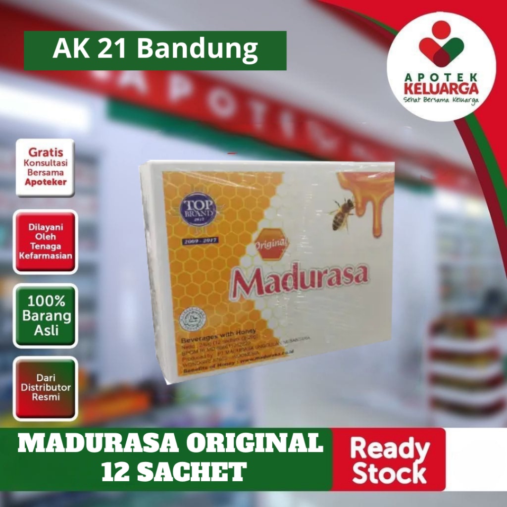 

MADURASA ORIGINAL BEVERAGES WITH HONEY 12 sachet madu rasa ORIGINAL HONEY - APOTEK RESMI