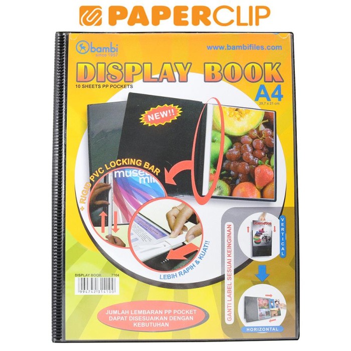 

Promo Display Books / Clear Holder Bambi 7104 A4 10 Black Diskon
