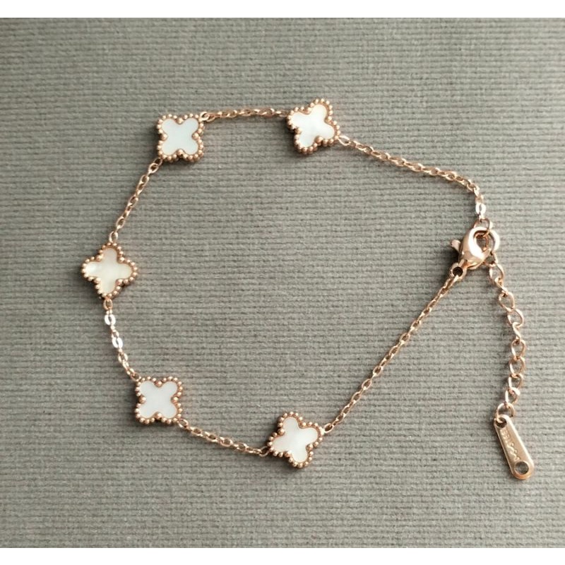 [SS] Gelang Titanium Fashion Wanita Clover Putih