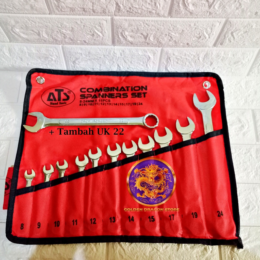 Kunci Ring Pas Set Ats / Combination Set / Obeng Kunci Set/ Kunci Pas Set