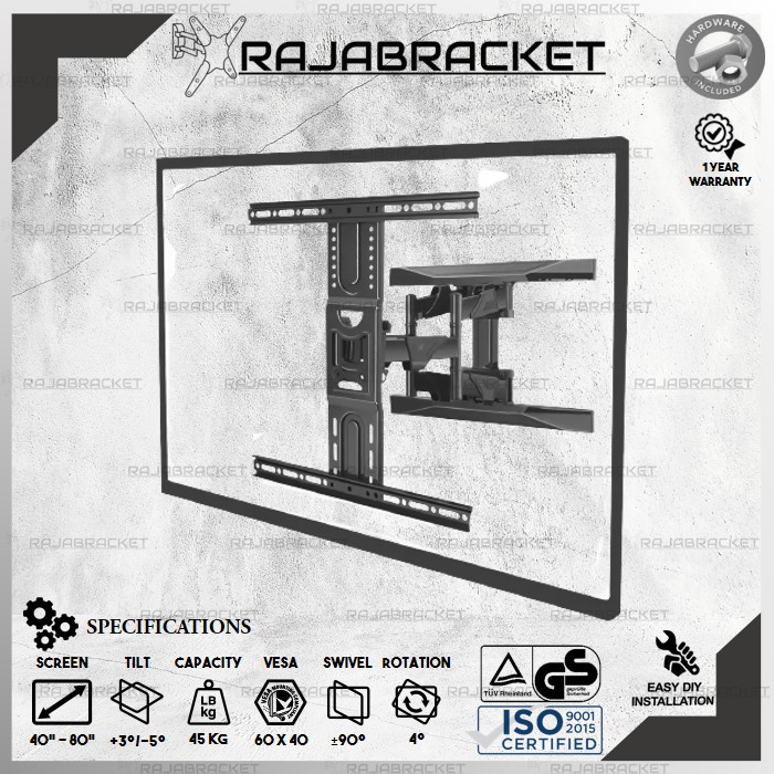 [Ori] Bracket Tv 43 50 55 60 65 70 75 Inch Bracket Tv Led Swivel 43 - 75 Diskon