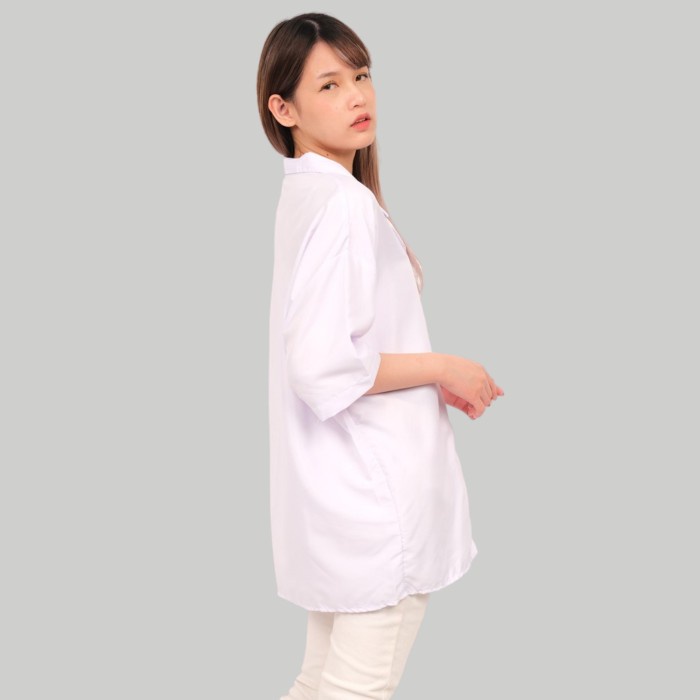 Monellina 90178 Kemeja Oversize Wanita Lengan Pendek Polos