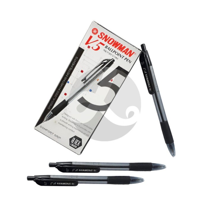 

Snowman Ruber Grip Pulpen Pena Ballpoint Snowman V5