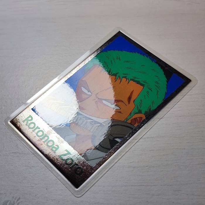 kartu one piece collectible laminated card carddass roronoa zoro rare telorayampuyuh