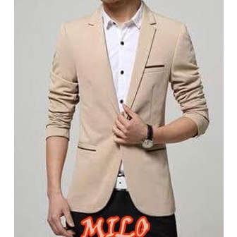 Blazer MILO - Jas Semi Formal Slimfit Korea Style Casual Trendy Coklat