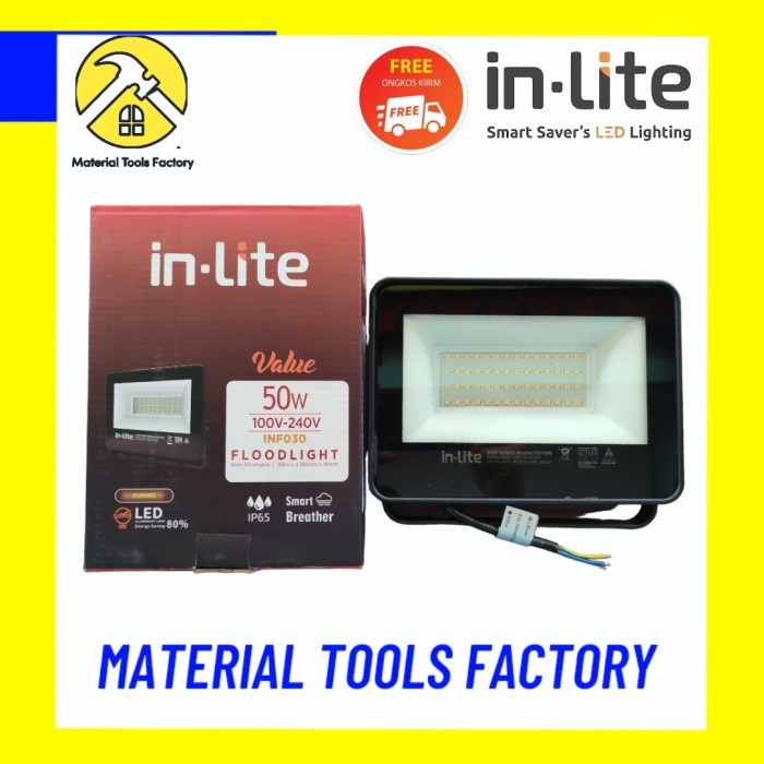 Promo Lampu Sorot Taman In-Lite 50 Watt - Lampu Flood Light Inlite Inf030