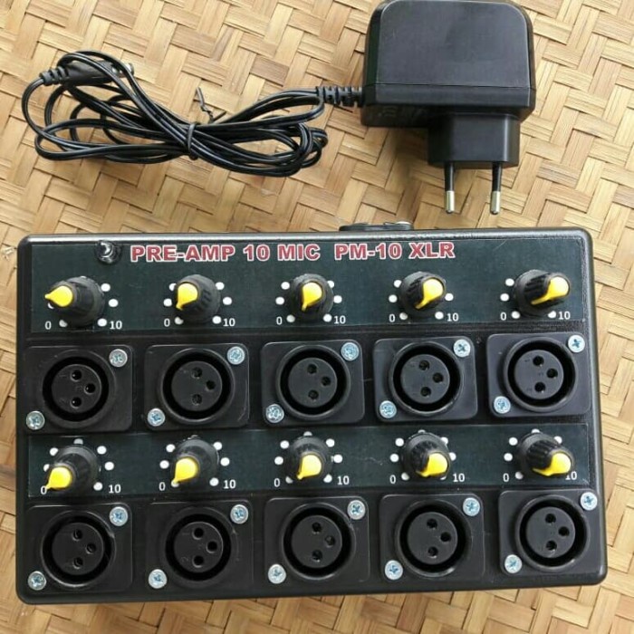 Paralel input mic aktif 10 input mic canon PM-10XLR