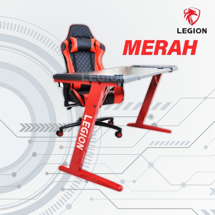 Promo Legion Meja Komputer Gaming Pc Led Gaming Desk Table