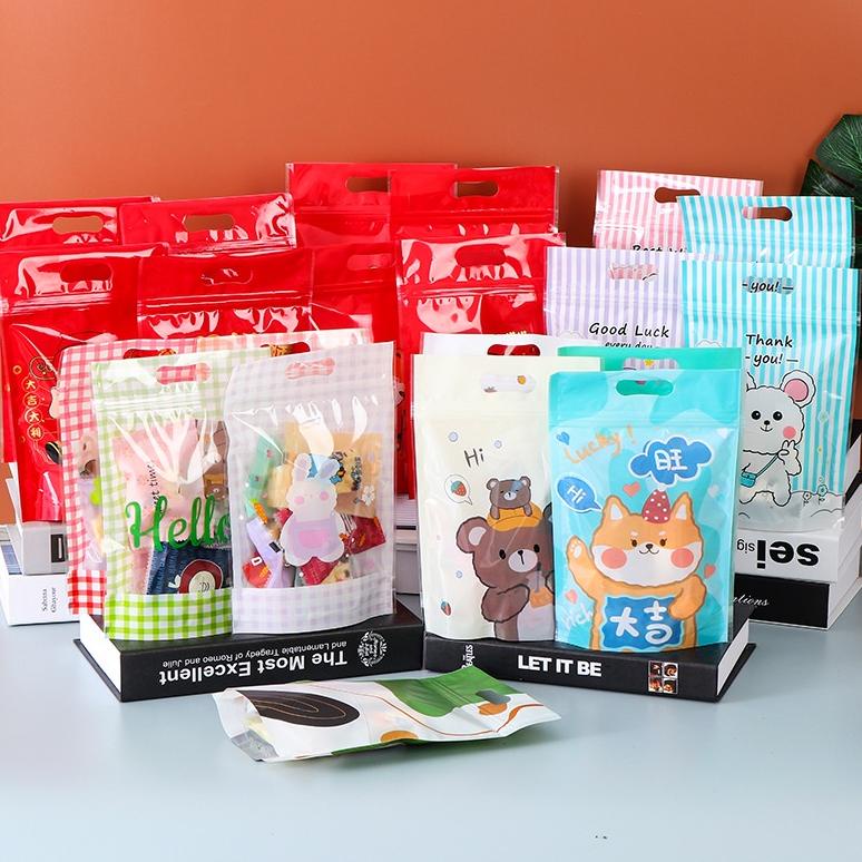 

Termurah (50 LBR) NEW PLASTIK ZIPPER ZIPLOK KARTUN LUCU PLASTIK STANDING BEAR PANDA KUE SNACK COD