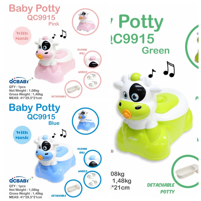 Promo Baby Potty Qcbaby Cow Qc9915 / Pispot Anak / Potty Seat