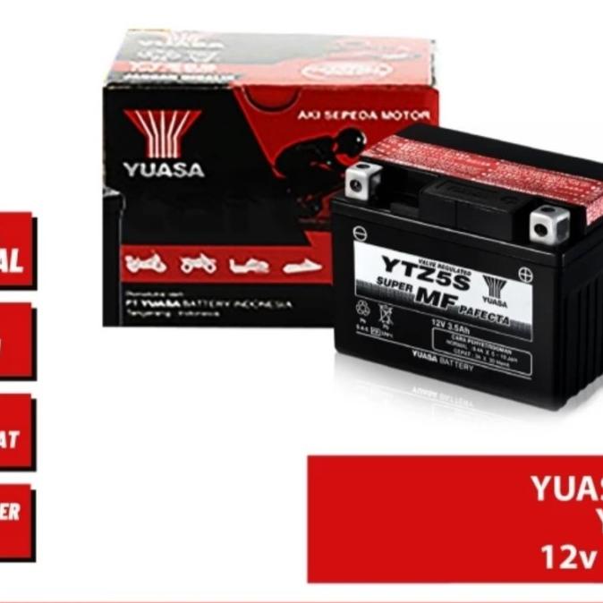 ACCU KERING YUASA Z5 BUAT MOTOR SEMUA BEAT FI,BEAT KARBU,MIO GT. LINAHANI5