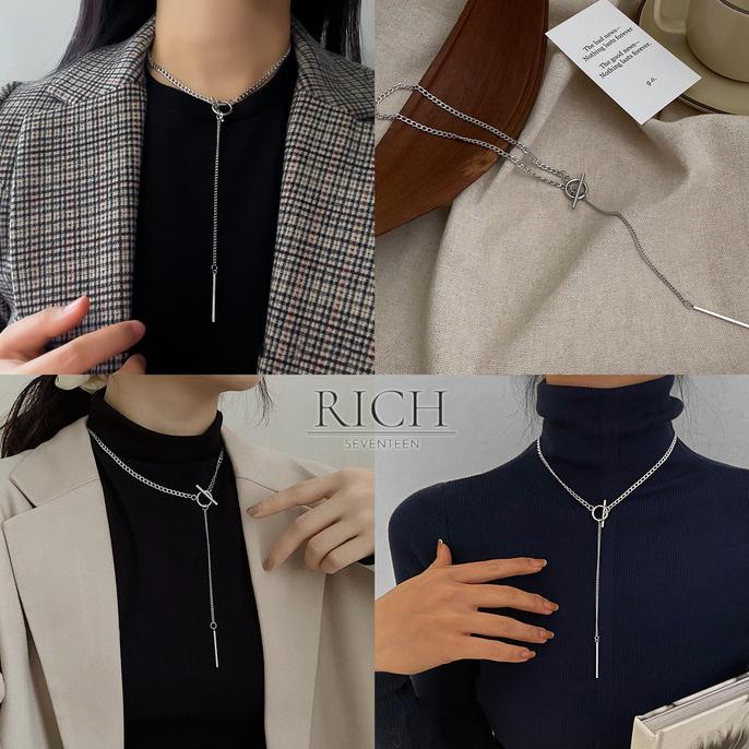 Kalung Titanium Wanita Kalung Pria Titanium Rantai Rumbai Panjang