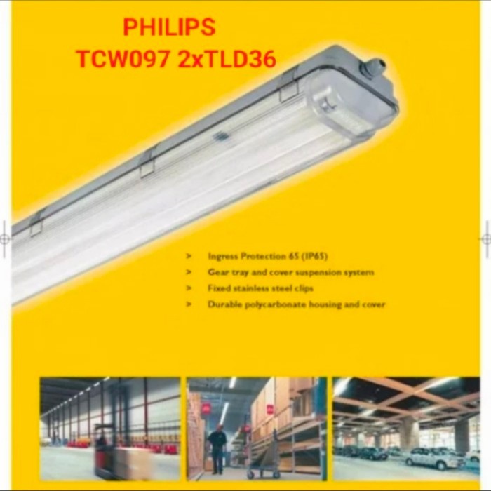 KAP LAMPU WATERPROOF 2X36W LED 2X16W PHILIPS TCW097 2XTL-D36W TCW097