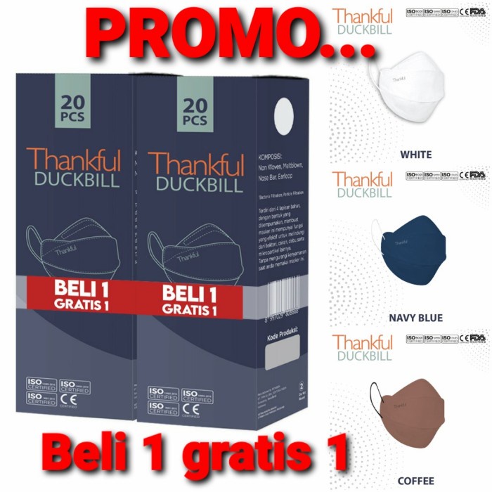 MD - masker thankful duckbill 4 ply