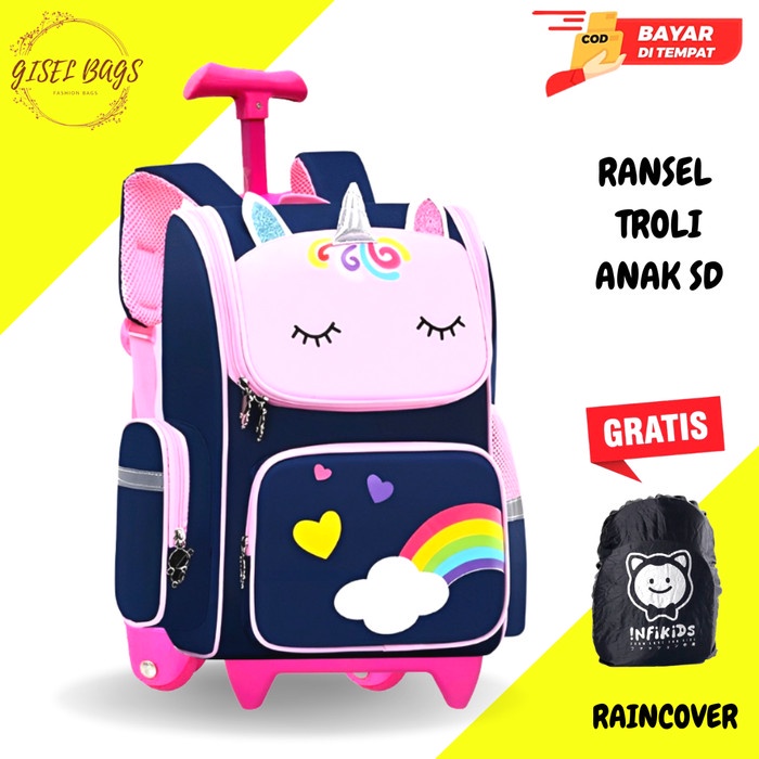 Trolley Anak Sekolah Sd Tas Koper Perempuan Anak Sd Gambar Lucu Import