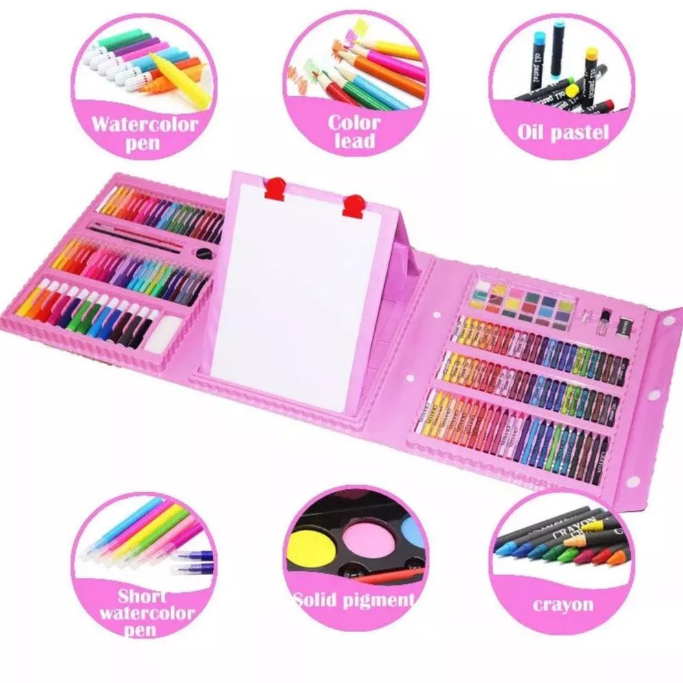 

Termurah Art Full Set Crayon 208 pcs / Krayon Alat Lukis Anak Pensil Warna Cat Air Perlengkapan Mewarnai Set 150 pcs COD