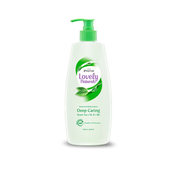Emeron Lovely Naturals Hand & Body Lotion Deep Caring Green Tea 400 ml - Gambar 3