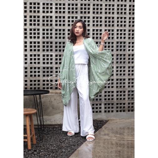 Promo Jolis - Setelan Tie Dye Baju Wanita Cardigan One Set Atasan Pakaian Bali Pantai Motif Kulot Dr