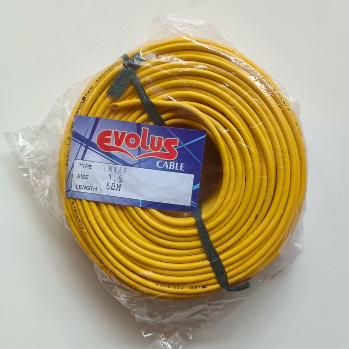 Kabel Listrik / Kabel Nyaf 1 X 1.5 Mm Tunggal Serabut 50 Meter