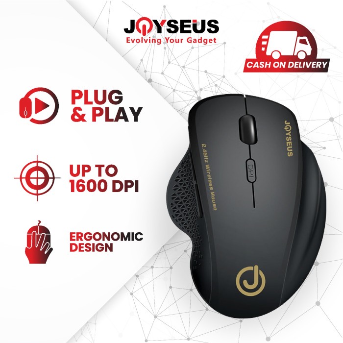 JOYSEUS WIRELESS MOUSE 1600DPI USB COMPUTER 2.4GHZ MOUSE - MS0002