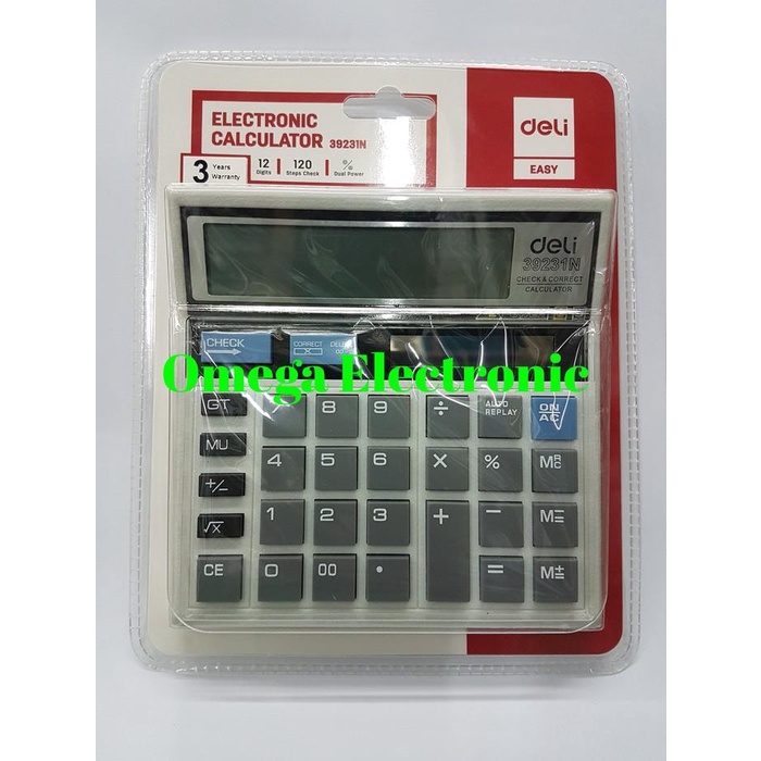 

TERLARIS - DELI 39231 CALCULATOR CHECK & CORRECT DESKTOP KALKULATOR BUKAN CT-512