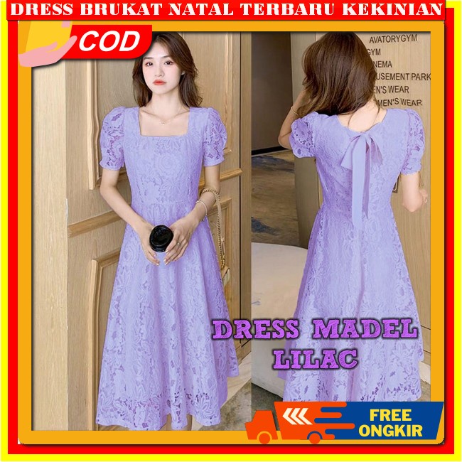 Gaun Korean Style Party Dreses Brokat Cewek Kondangan Drees Korean Style Pendek Dreses Berukat 2024 