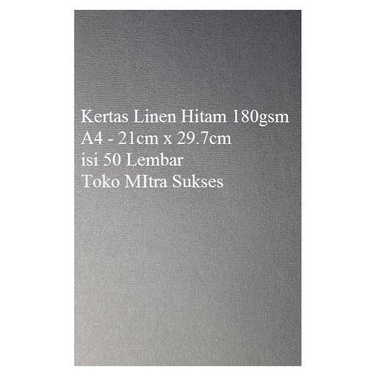 

TERLARIS - KERTAS LINEN HITAM A4 ISI 50 LEMBAR