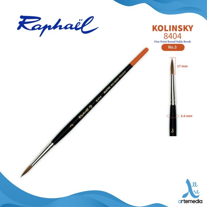 

Kuas Lukis Raphael 8404 Fine Point Round Kolinsky Sable Brush