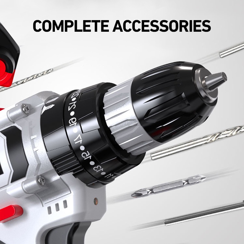 Bonkyo 168Vf Mesin Bor Impact Drill / Bor Baterai /Bor Listrik/Beton Besi Kayu Full Set Pilihan Bor