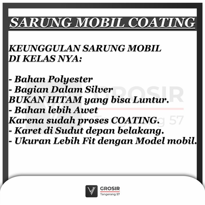 Terbaru Sarung Mobil Starlet Kotak Kapsul Coating Body Cover Starlet Kotak Original
