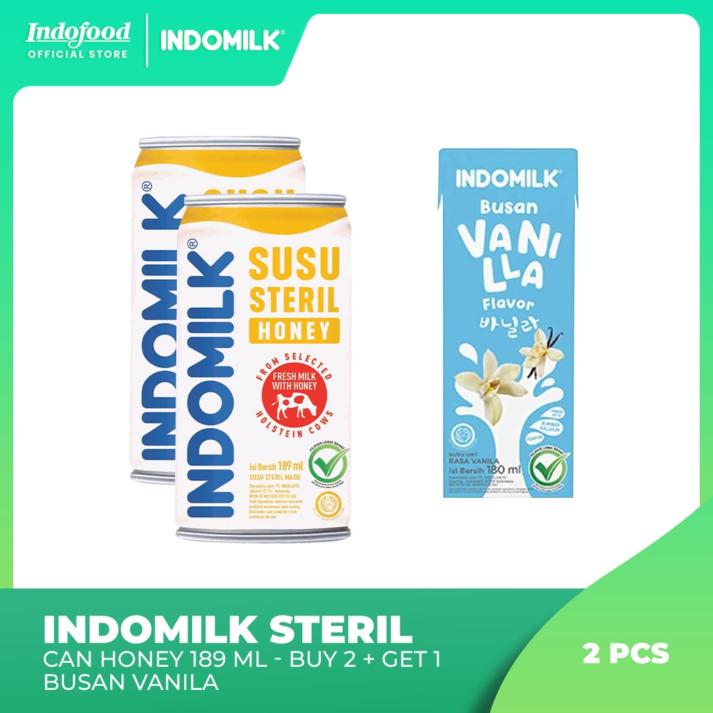 

Bundling 2 Indomilk Steril Can Honey + 1 pcs Indomilk Busan Vanilla